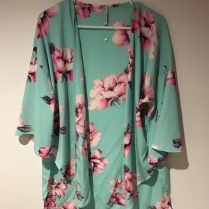 Lotus Floral Bell Sleeve Kimono